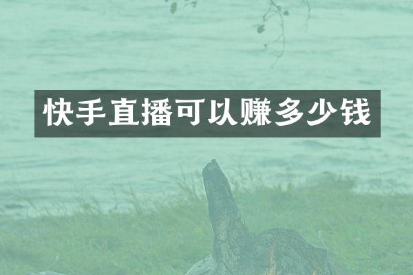 快手直播可以赚多少钱