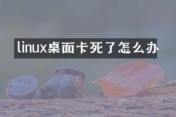 linux桌面卡死了怎么办