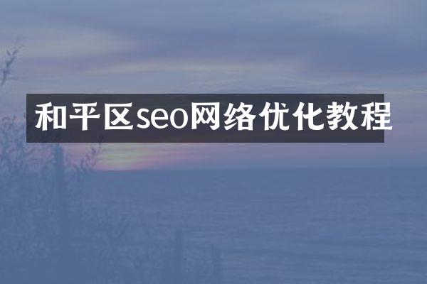 和平区seo网络优化教程