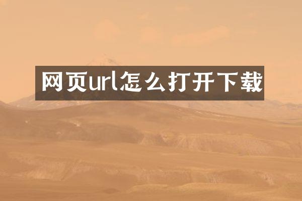 网页url怎么打开下载