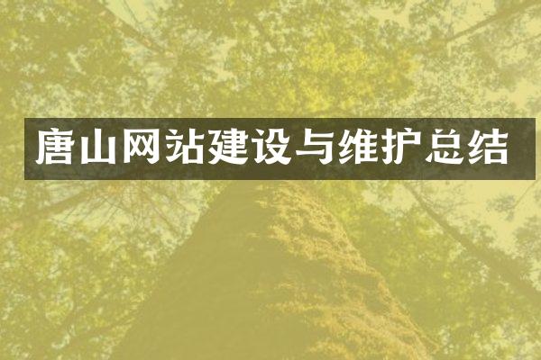 唐山网站建设与维护总结