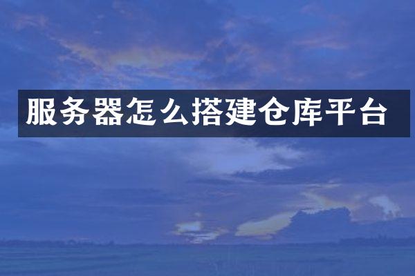 服务器怎么搭建仓库平台