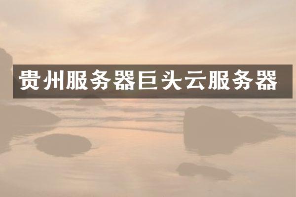 贵州服务器巨头云服务器