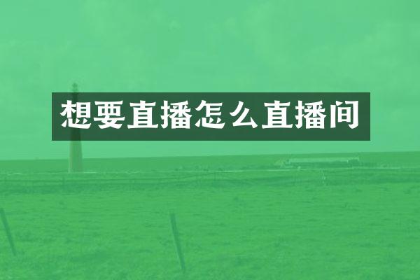 想要直播怎么直播间