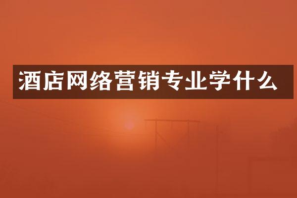 酒店网络营销专业学什么