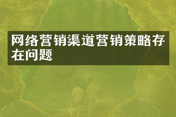 网络营销渠道营销策略存在问题