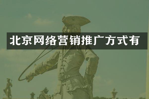 北京网络营销推广方式有