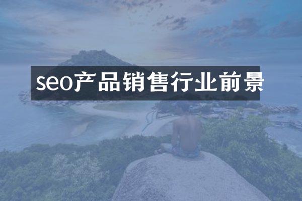seo产品销售行业前景
