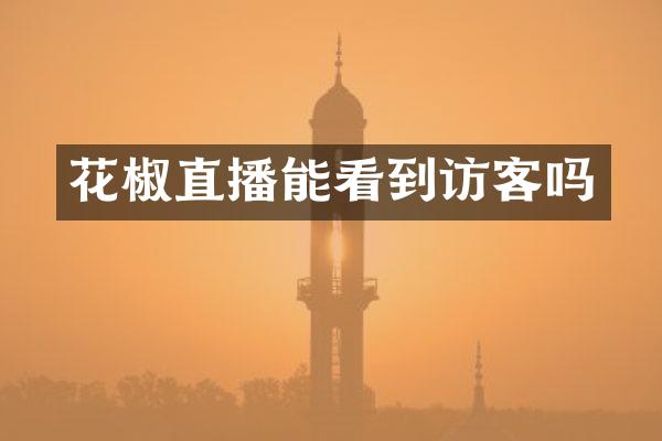 花椒直播能看到访客吗
