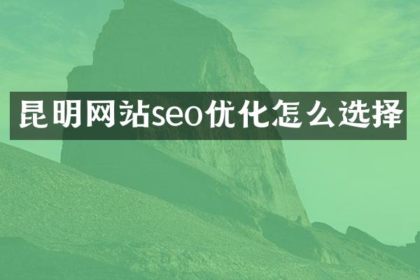 昆明网站seo优化怎么选择