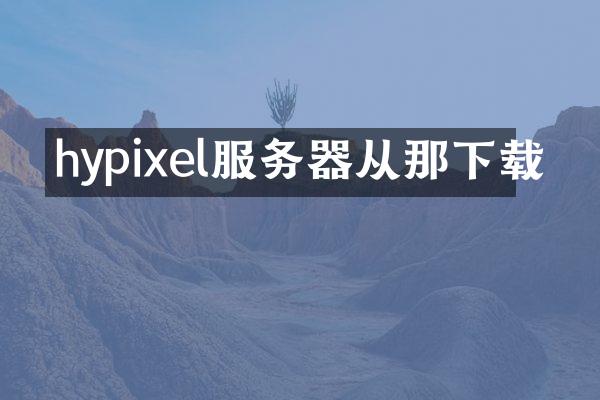 hypixel服务器从那下载