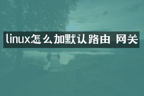 linux怎么加默认路由 网关