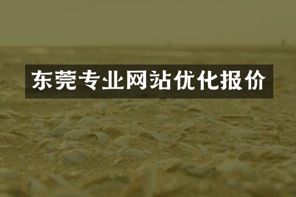 东莞专业网站优化报价
