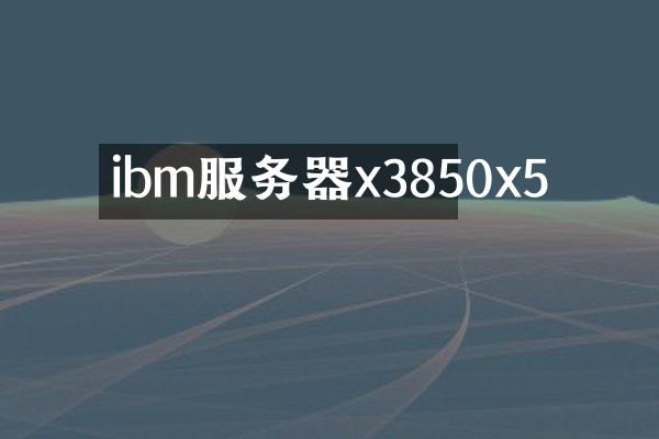 ibm服务器x3850x5
