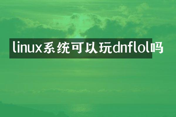 linux系统可以玩dnflol吗