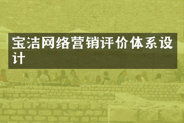 宝洁网络营销评价体系设计