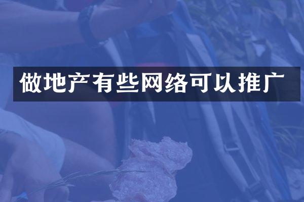 做地产有些网络可以推广