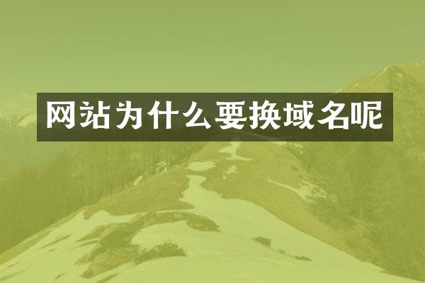 网站为什么要换域名呢
