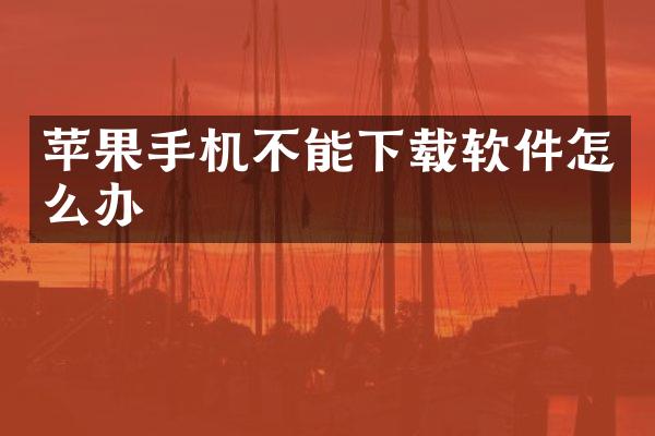 苹果手机不能下载软件怎么办