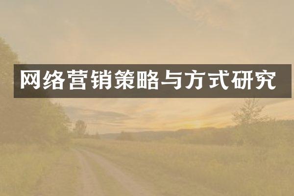 网络营销策略与方式研究
