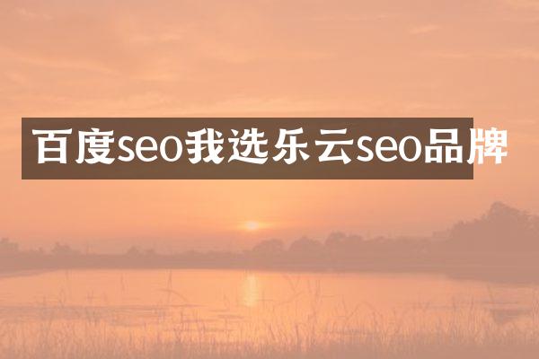 百度seo我选乐云seo品牌