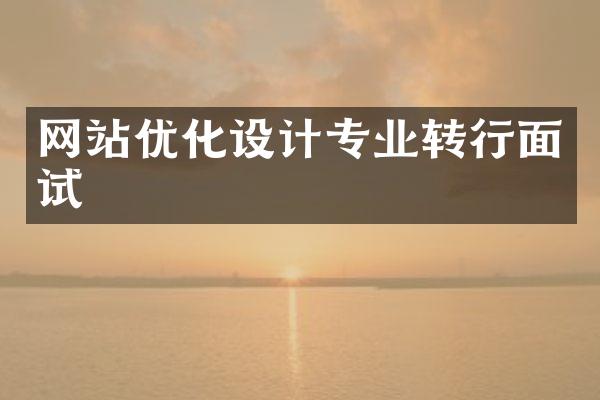 网站优化设计专业转行面试