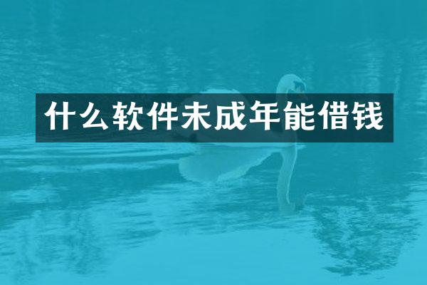什么软件未成年能借钱