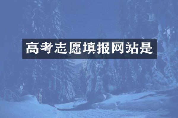 高考志愿填报网站是