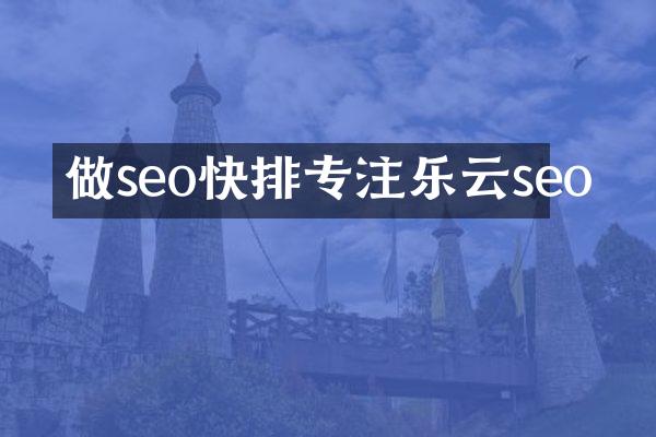 做seo快排专注乐云seo