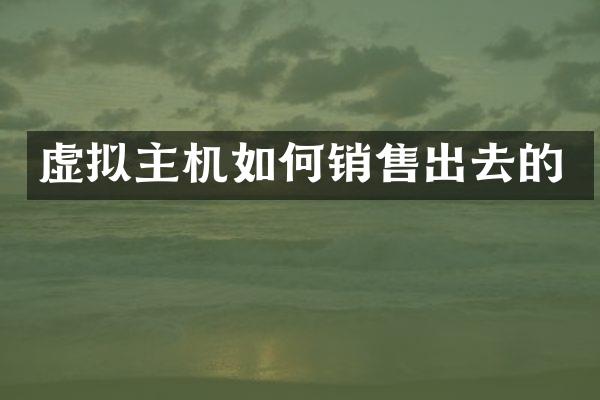 虚拟主机如何销售出去的