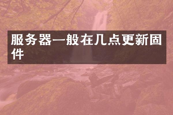服务器一般在几点更新固件