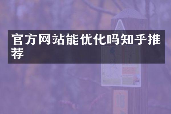 官方网站能优化吗知乎推荐