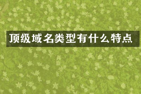 顶级域名类型有什么特点