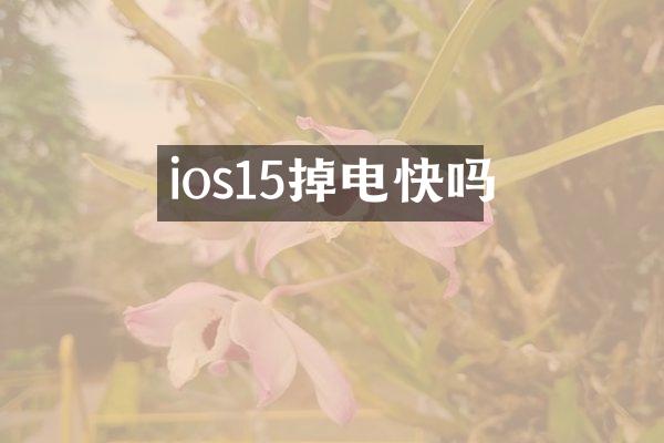 ios15掉电快吗