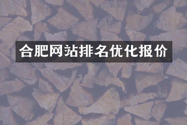 合肥网站排名优化报价