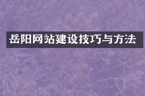 岳阳网站建设技巧与方法
