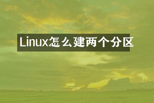 Linux怎么建两个分区