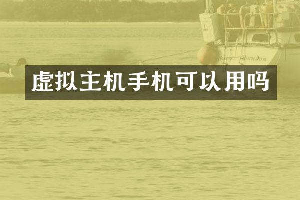虚拟主机手机可以用吗