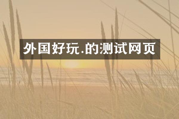 外国好玩.的测试网页