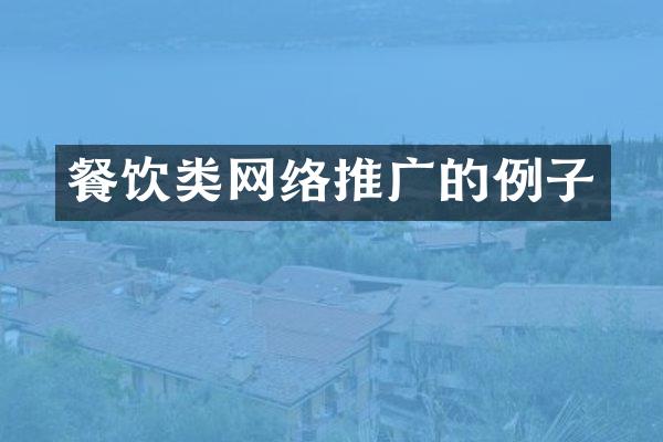 餐饮类网络推广的例子