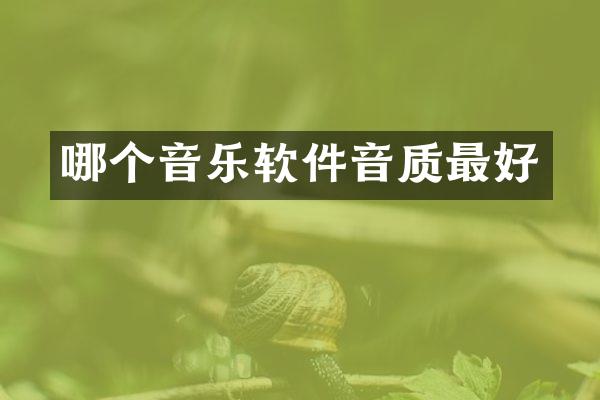 哪个音乐软件音质最好