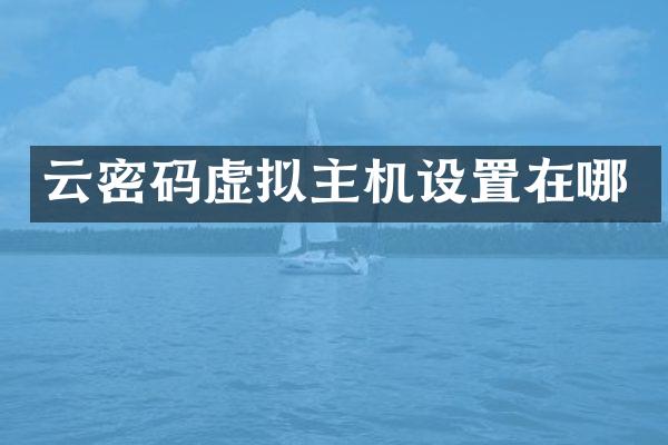 云密码虚拟主机设置在哪