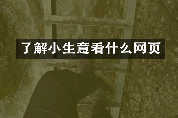 了解小生意看什么网页