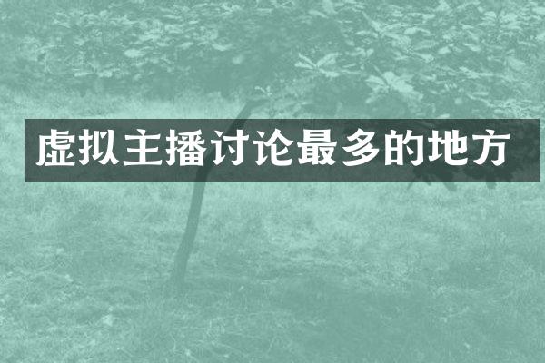 虚拟主播讨论最多的地方