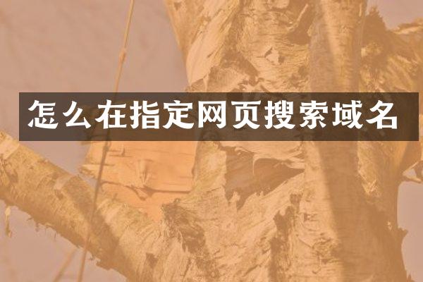 怎么在指定网页搜索域名