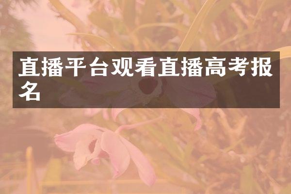 直播平台观看直播高考报名