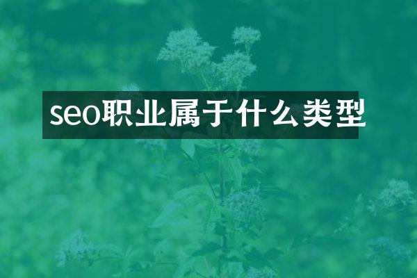 seo职业属于什么类型