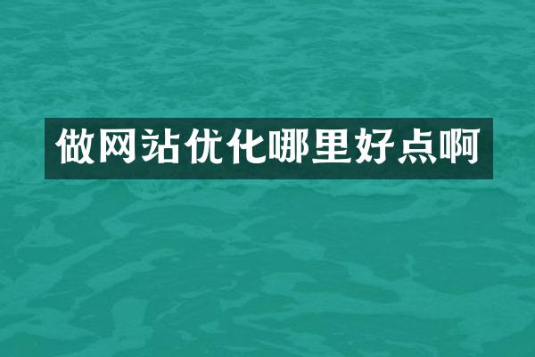 做网站优化哪里好点啊