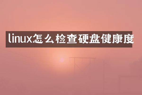 linux怎么检查硬盘健康度