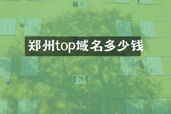 郑州top域名多少钱